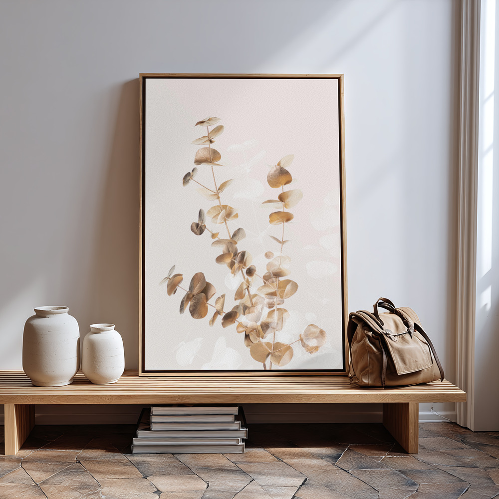 Canvas print - Eucalyptus Creative Gold 03 in guest room