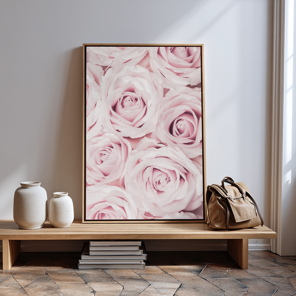 Canvas print - Pink Roses No 02 in guest room