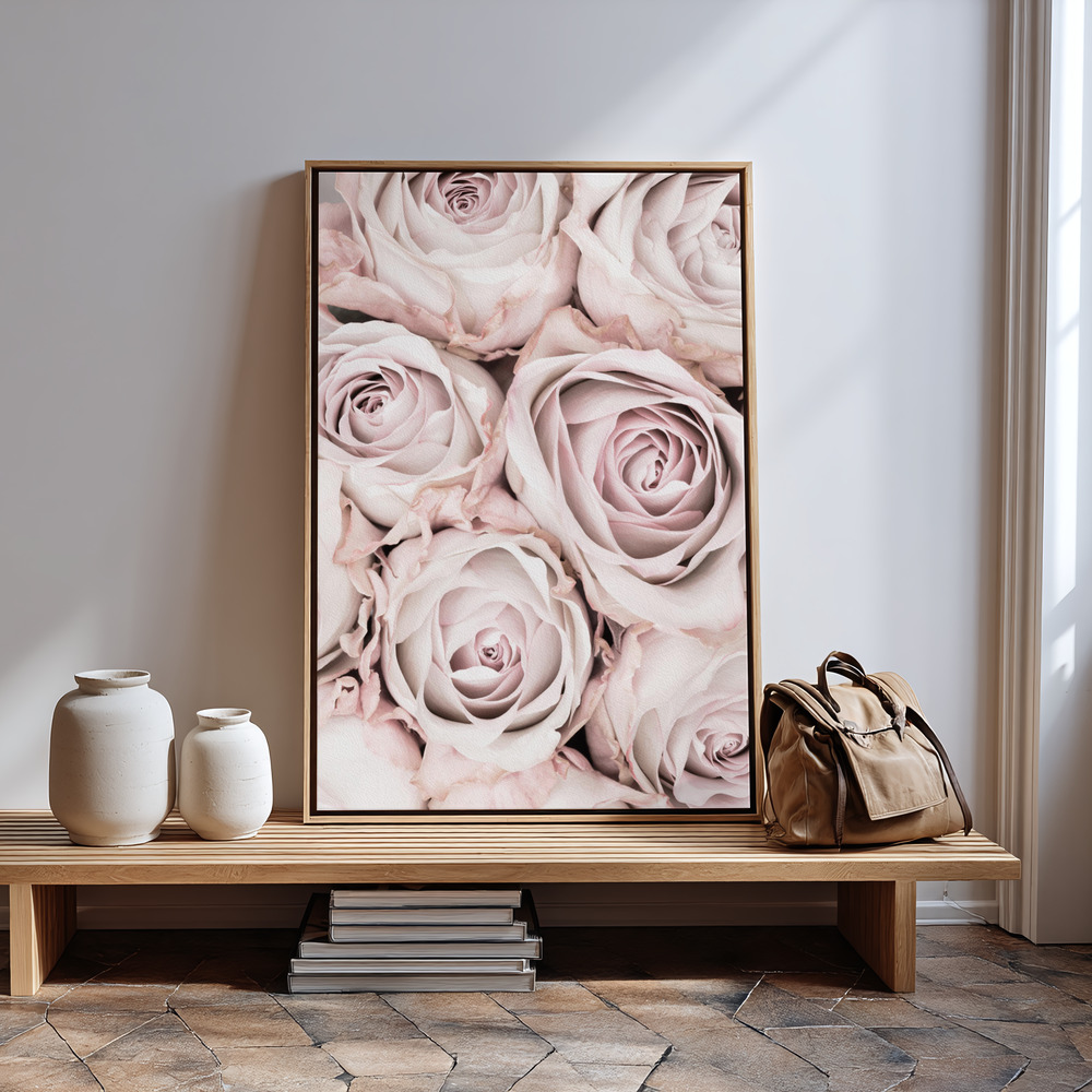 Canvas print - Pink Roses No 01 in guest room