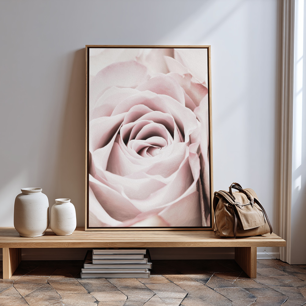 Canvas print - Pink Rose No 06 in guest room