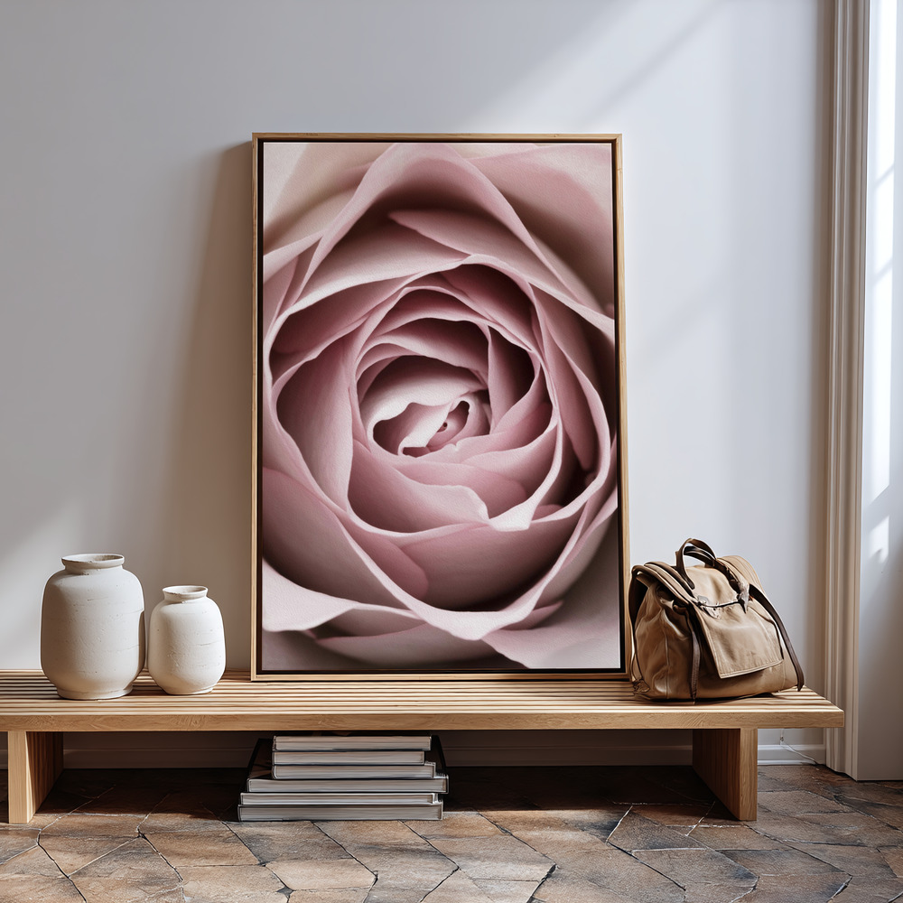 Canvas print - Pink Rose No 04 in guest room
