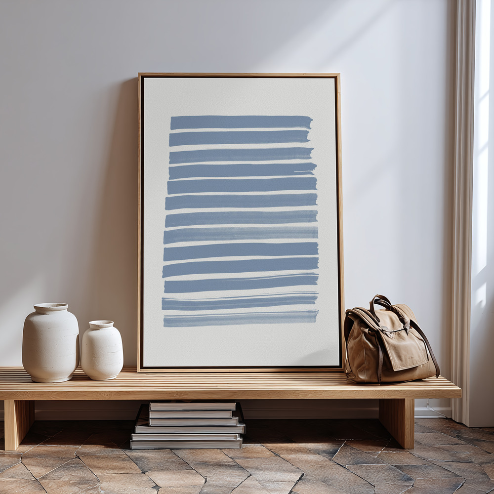 Canvas print - Blue Strokes in guest room