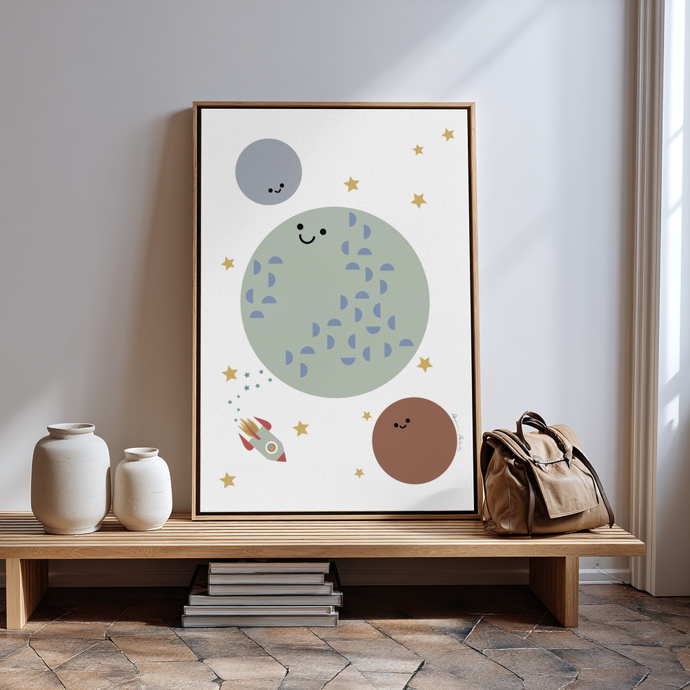 Canvas schilderi - Solar Earth Moon bij de ingang
