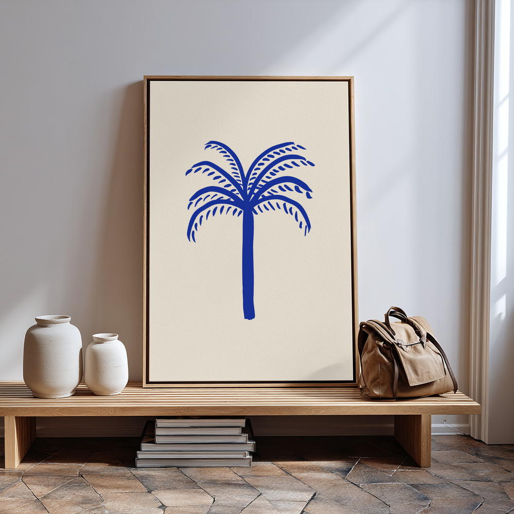 Canvas print - Blue Palm in guest room