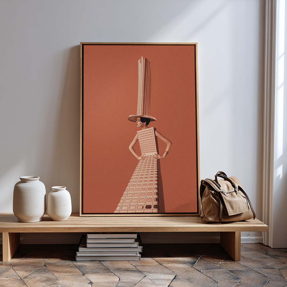 Canvas schilderi - City girl in guest room