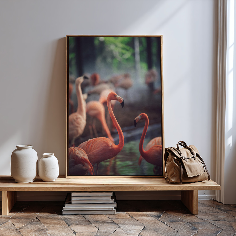 Canvas print - Flamingo in guest room