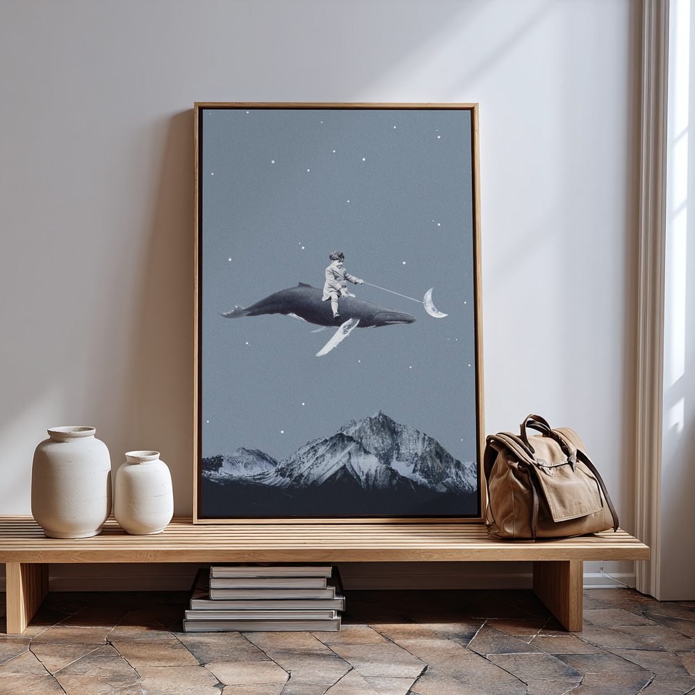 Canvas print - Aim for the moon in guest room