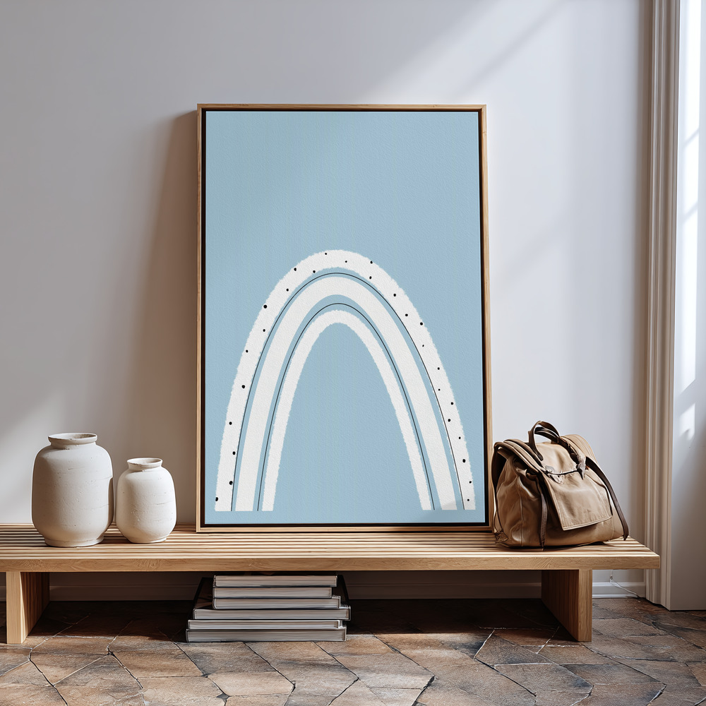 Canvas print - Black and White Rainbow in guest room