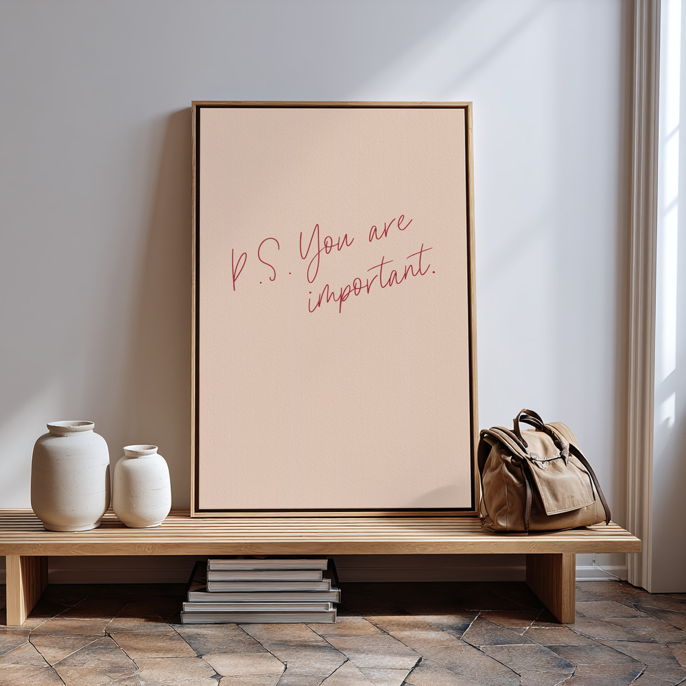 Canvas print - P.S. You are important in guest room