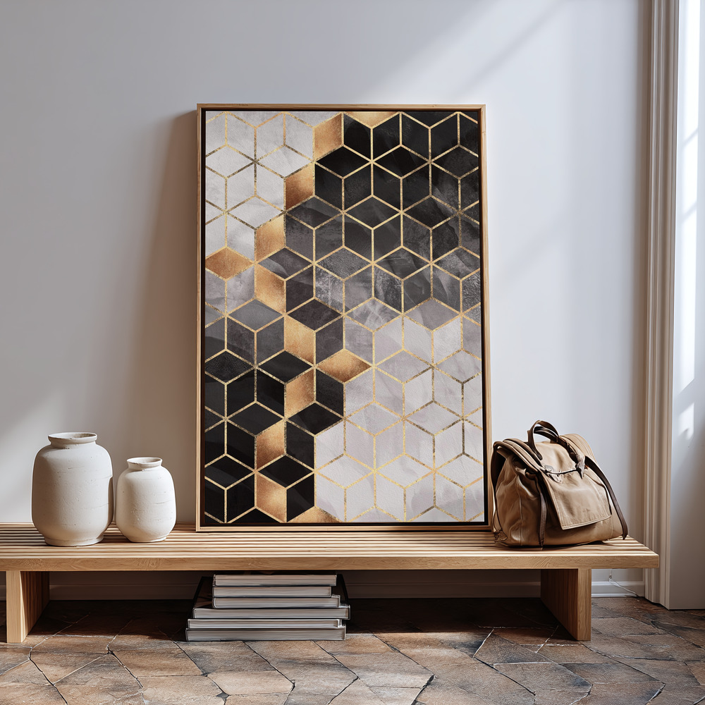 Canvas print - Smoky Cubes in guest room