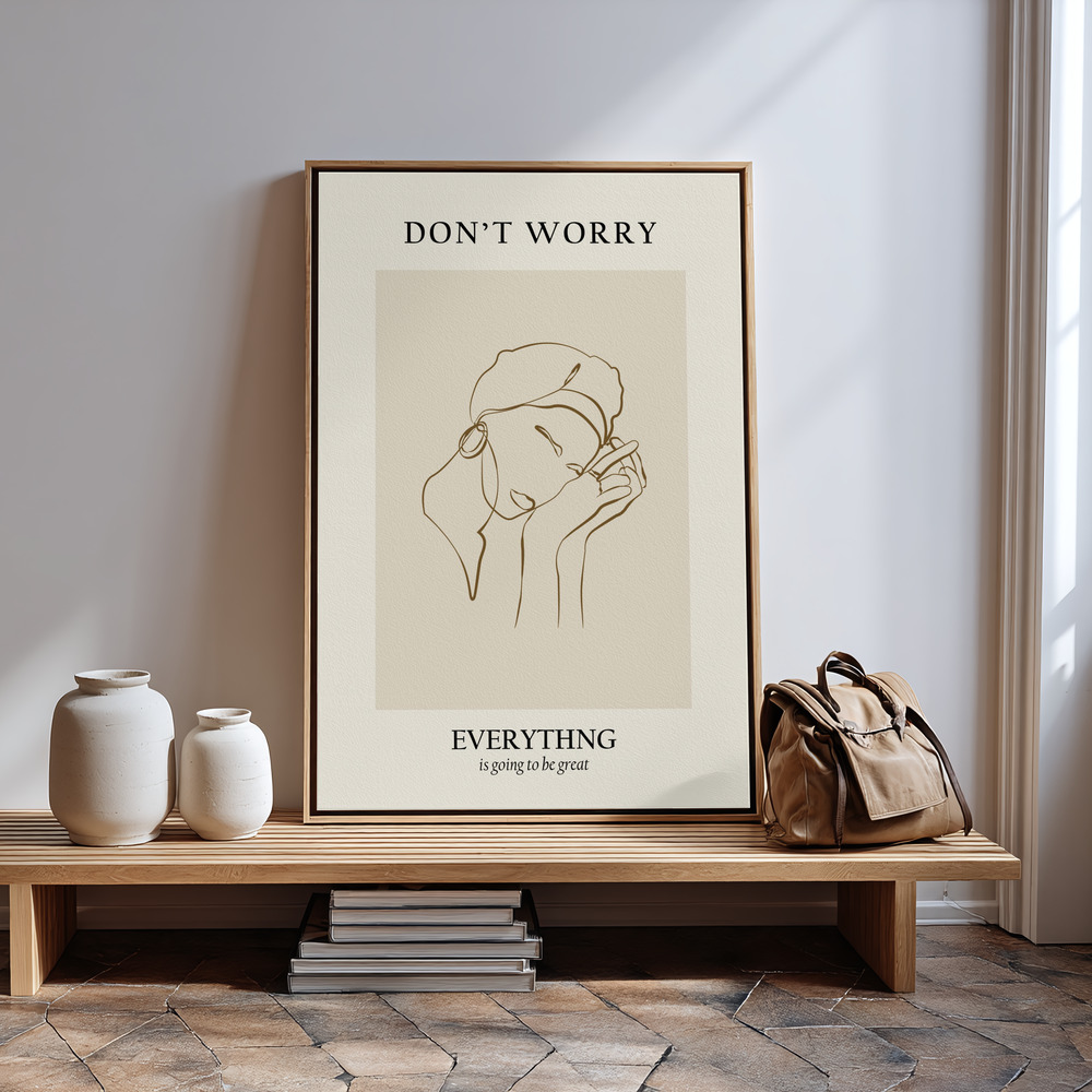 Canvas print - Modern line portrait in guest room