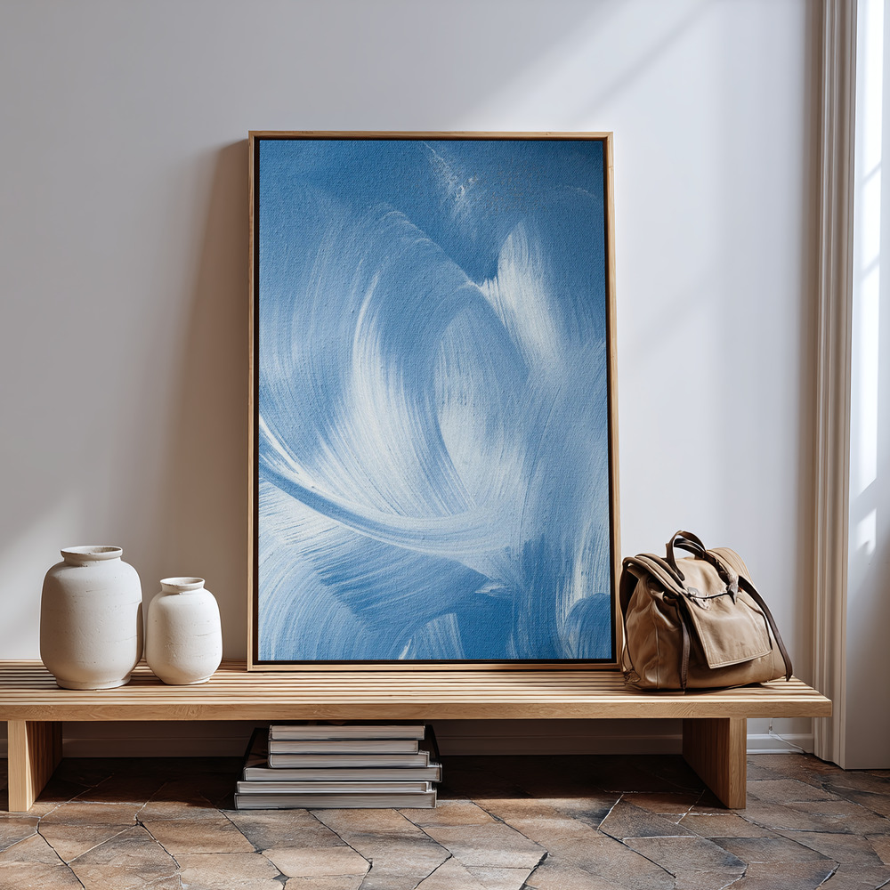 Lienzo - Acrylic Waves No 2 in guest room