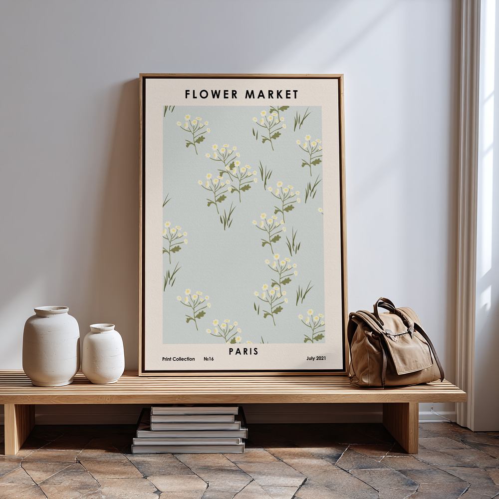 Canvas schilderi - Flower Market Paris bij de ingang