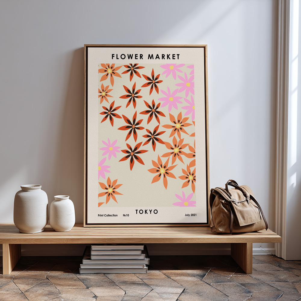 Canvas taulu - Flower Market Tokyo sisäänkäynnin luona