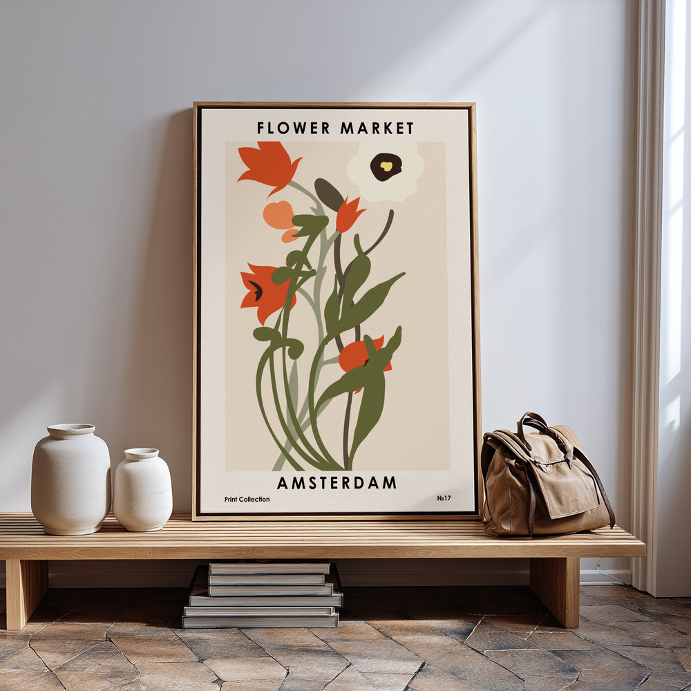 Canvas print - Flower Market Amsterdam in guest room