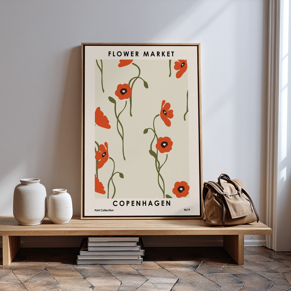 Canvas schilderi - Flower Market Copenhagen bij de ingang