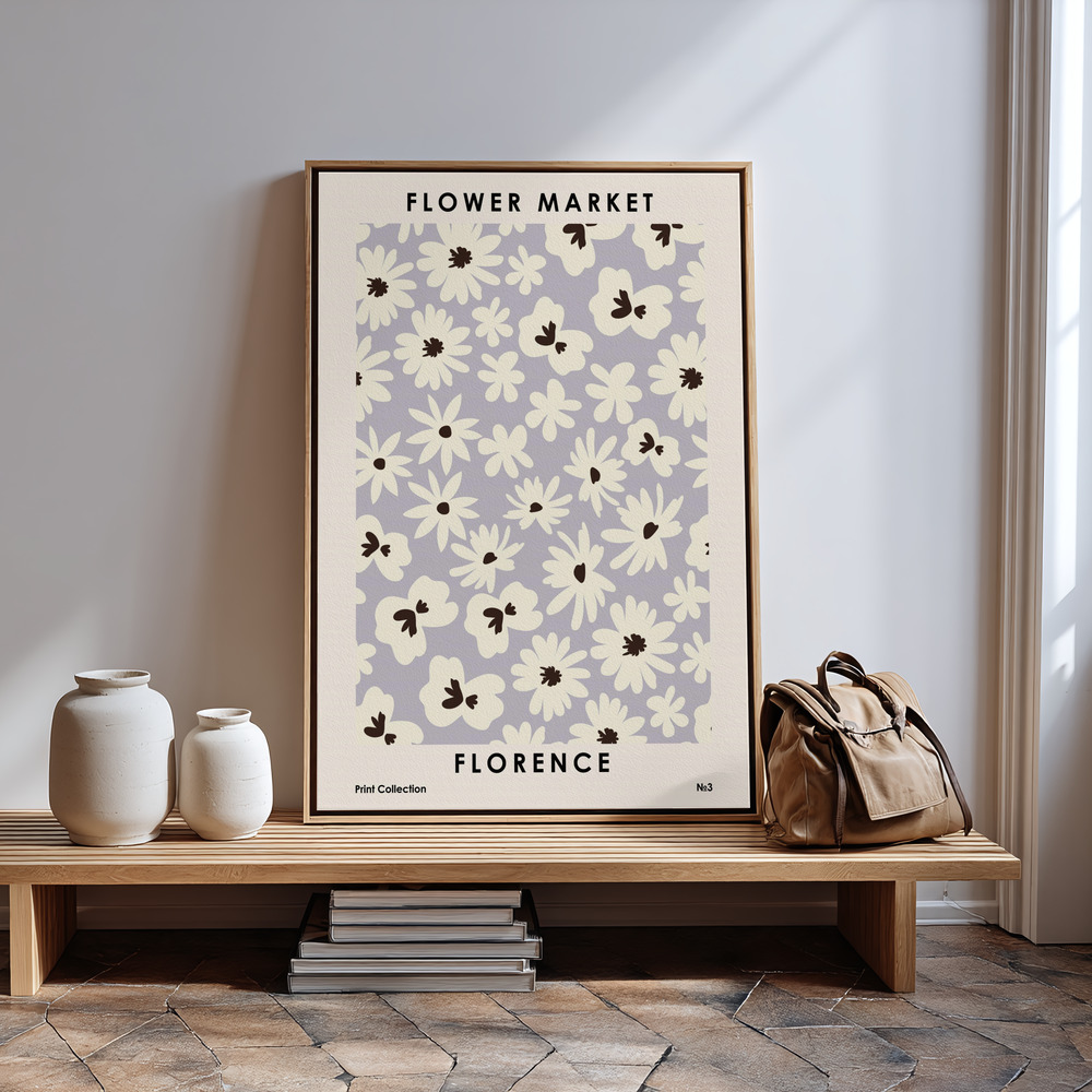 Canvas print - Flower Market Florence in guest room