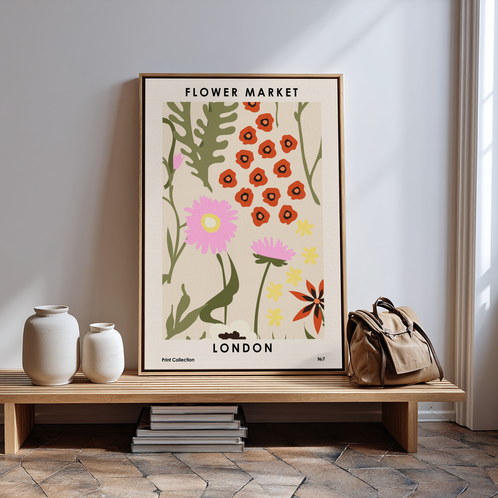 Canvas schilderi - Flower Market London in guest room