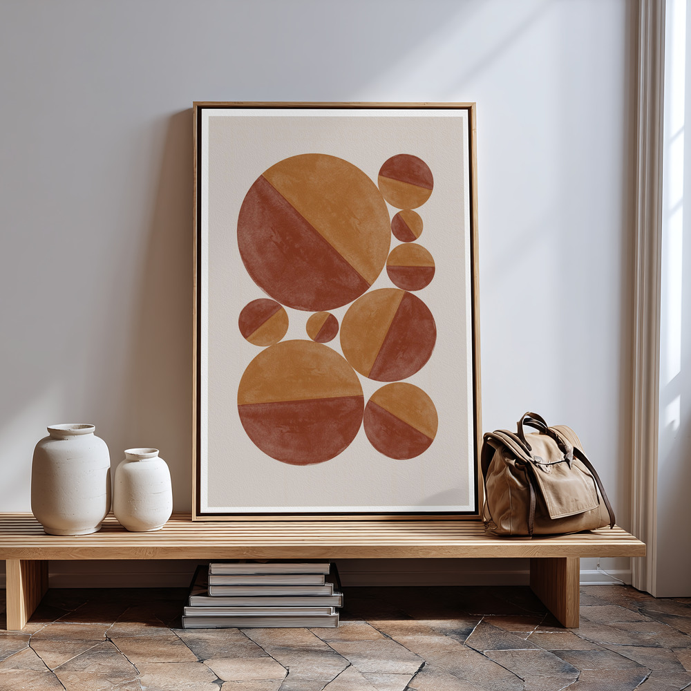 Canvas print - Burnt Orange Bols in guest room