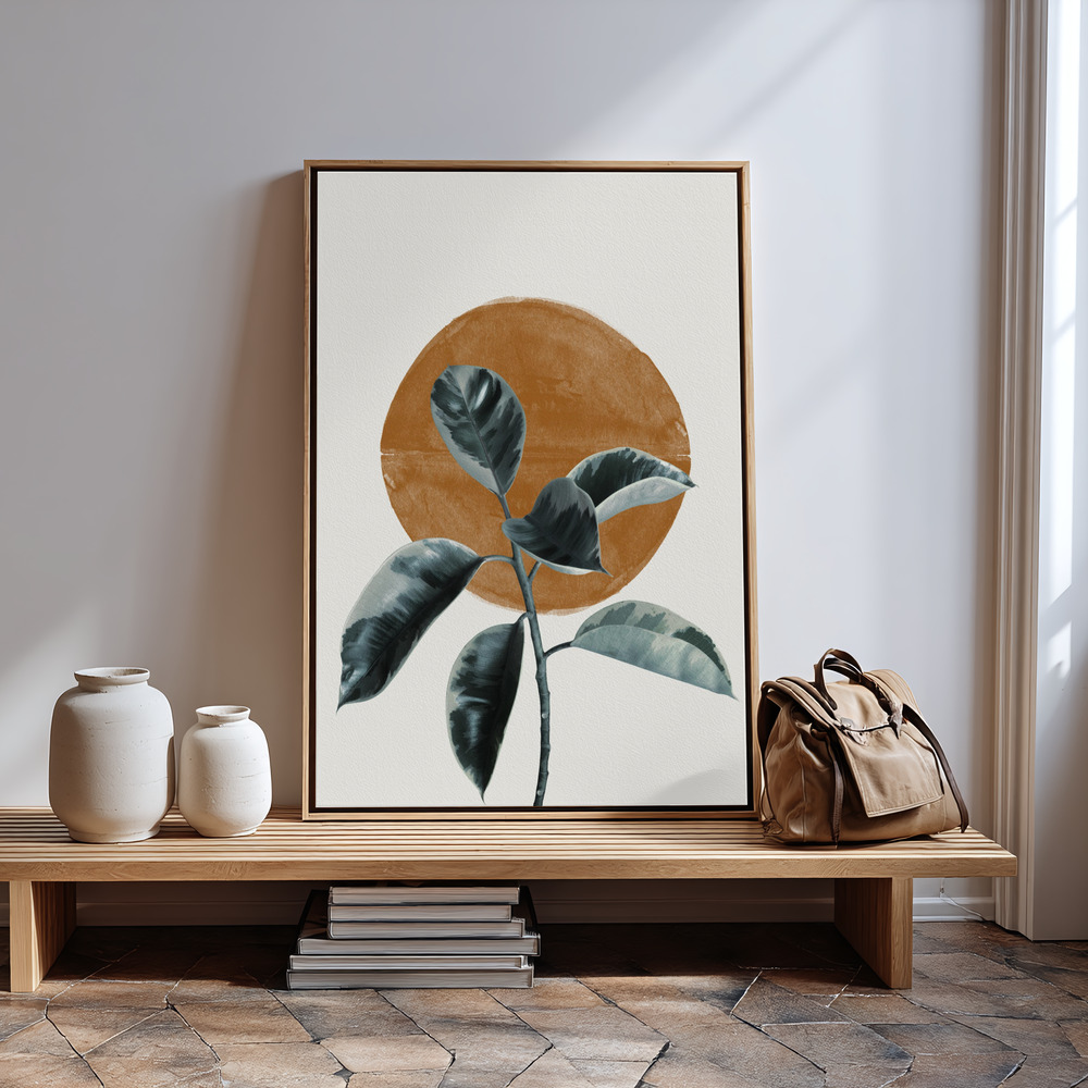 Canvas schilderi - Sun and Ficus bij de ingang