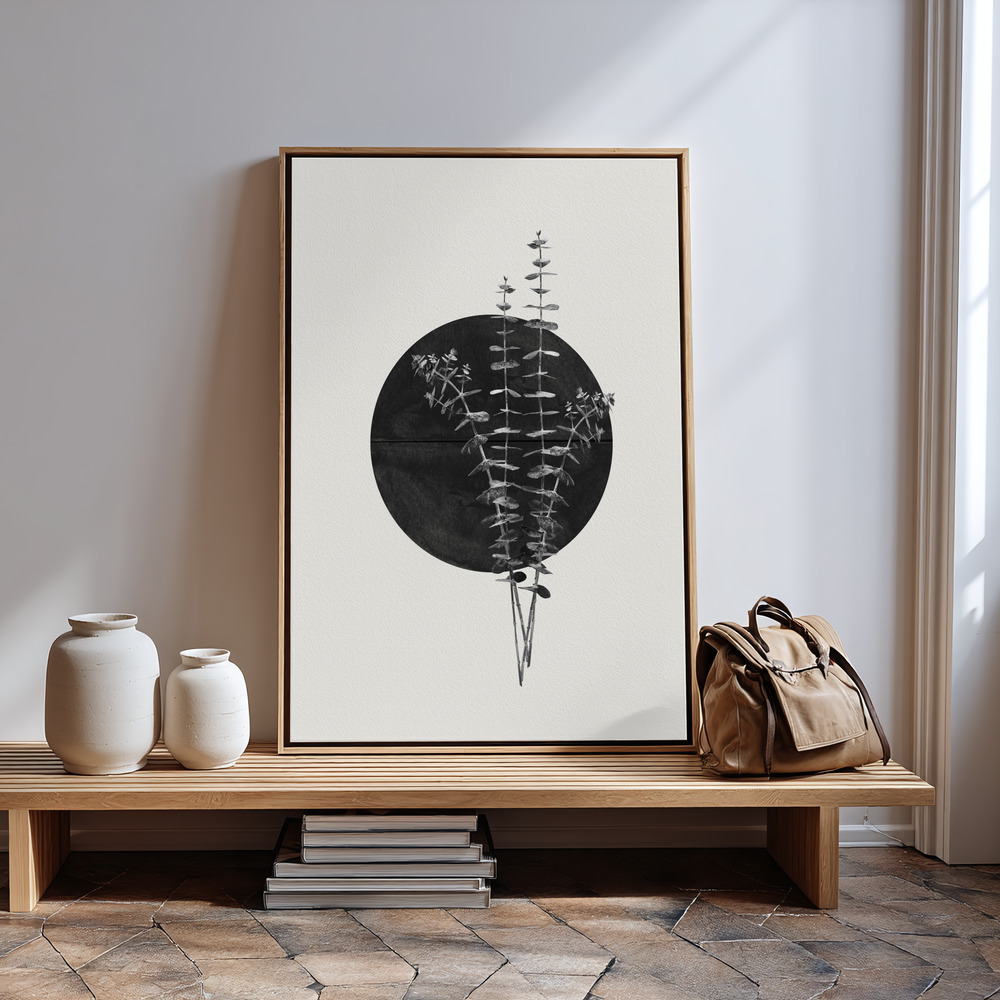 Canvas print - Plant and Black Sun in guest room
