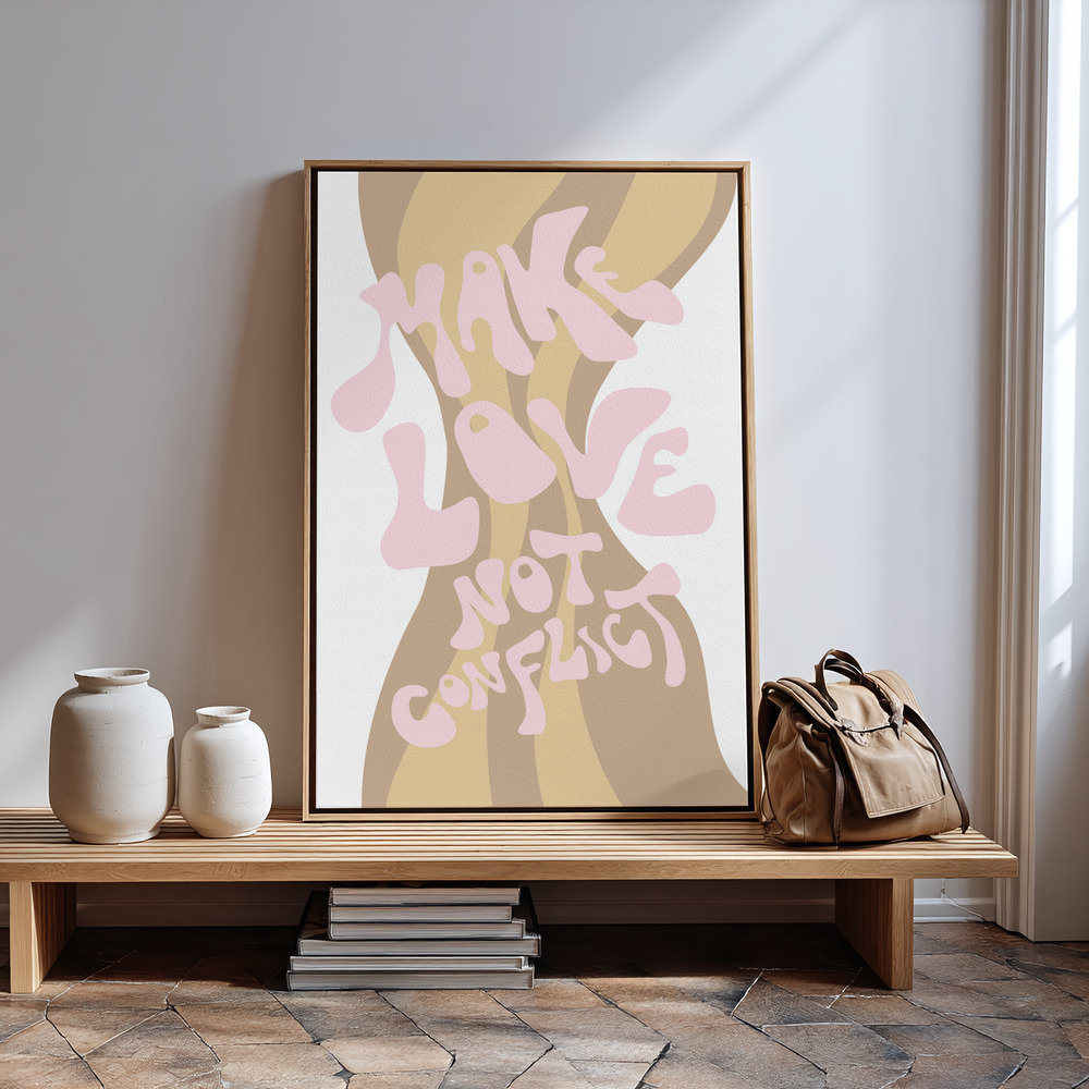 Canvas print - Make Love not Conflict in guest room