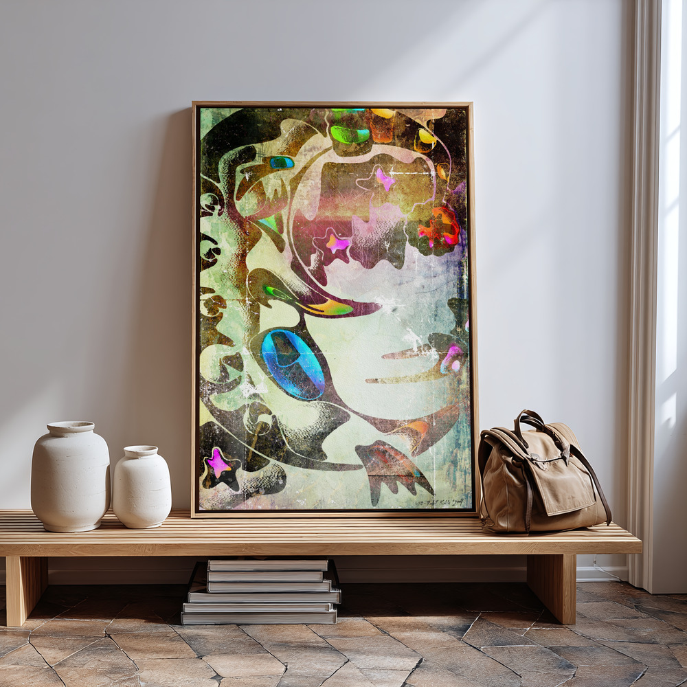 Canvas print - The moon charms at night in guest room