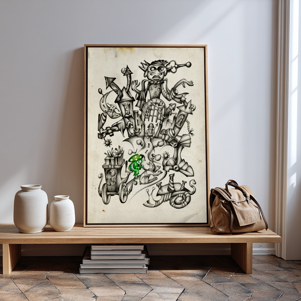 Canvas print - A gray mushroom cabbie No. 2 in guest room
