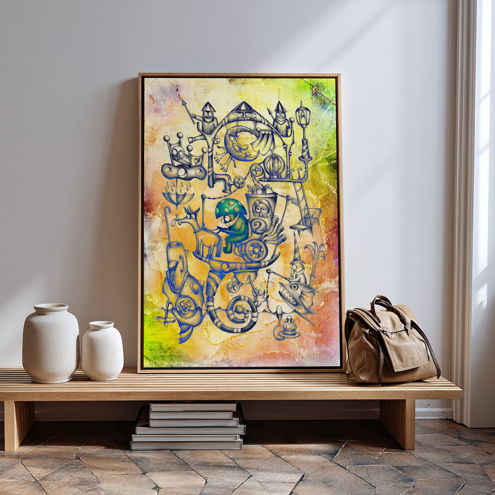 Canvas print - A gray mushroom cabbie No. 3 in guest room