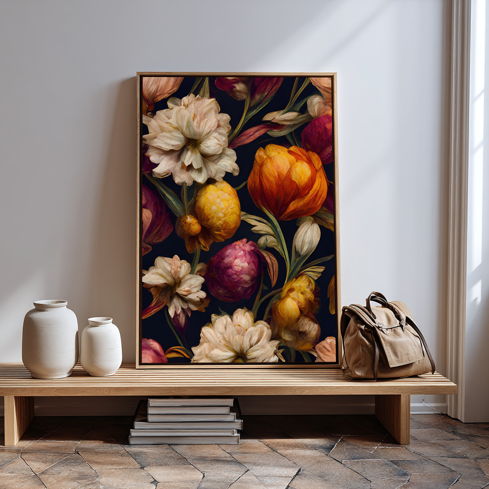 Canvas print - Romantic Flowers in guest room