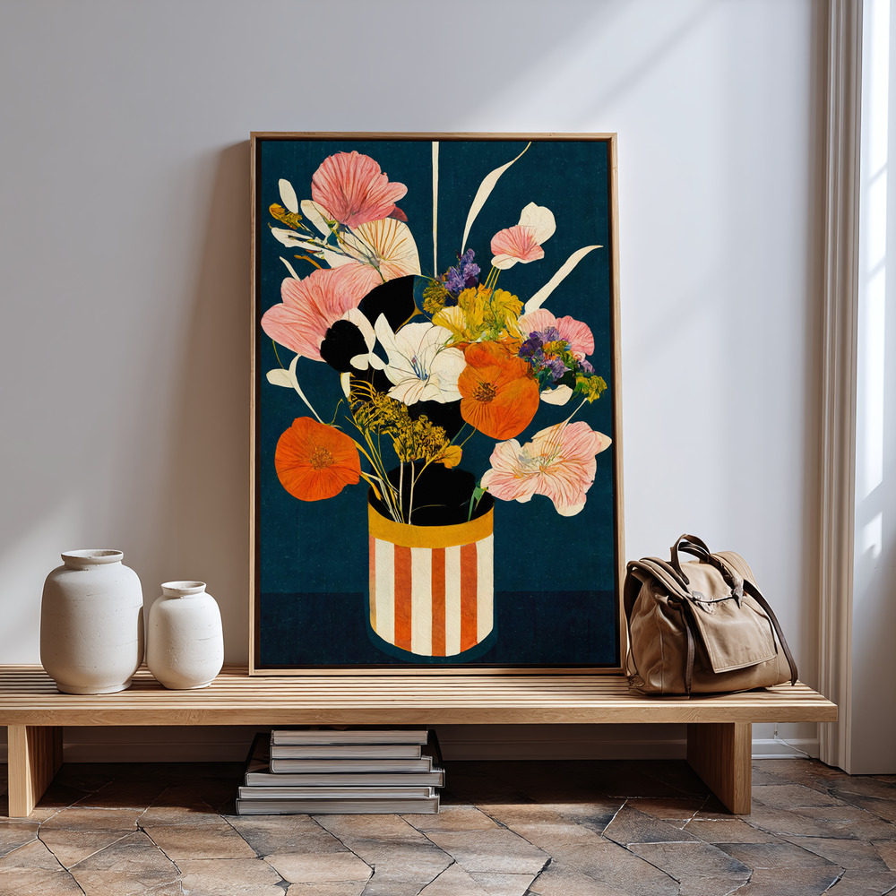 Canvas print - Flowers At Night in guest room