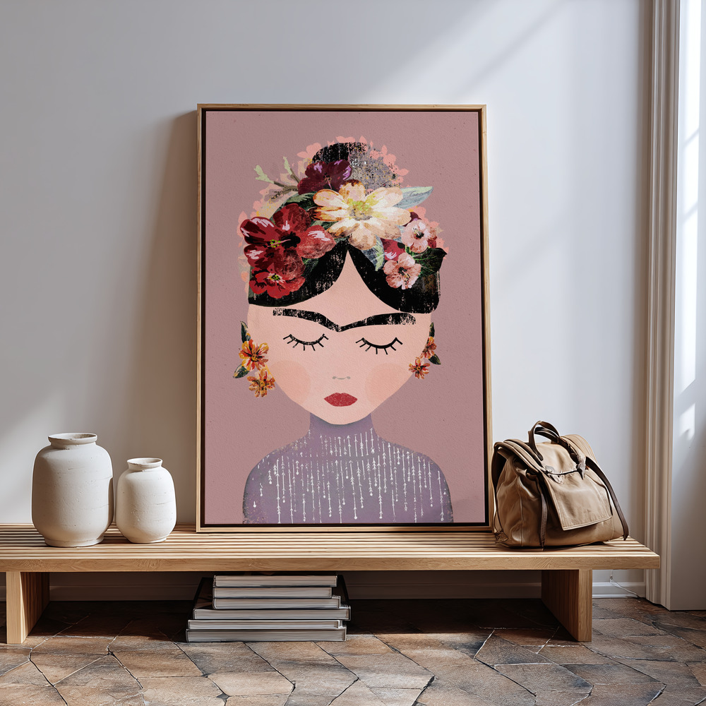 Canvas print - Frida (Pastel Version) in guest room