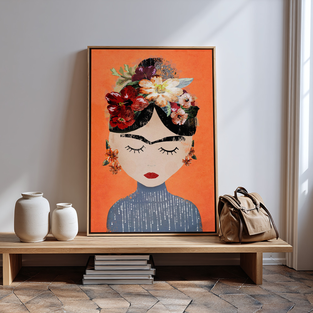 Canvas print - Frida (Orange Version) in guest room