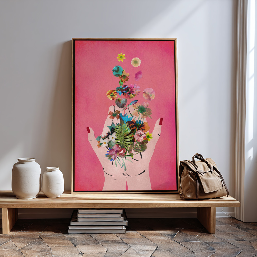Canvas print - Frida`s Hand`s (Pink Version) in guest room