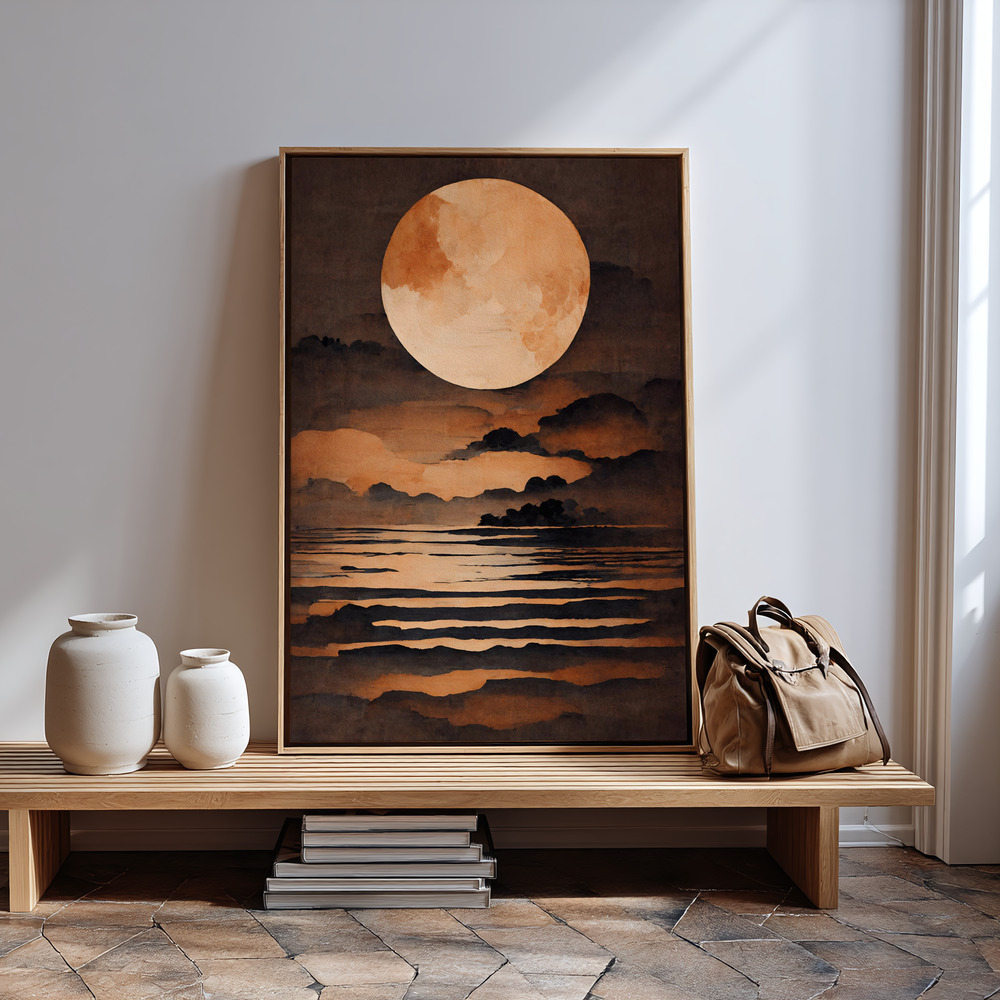 Canvas print - Full Moon in guest room