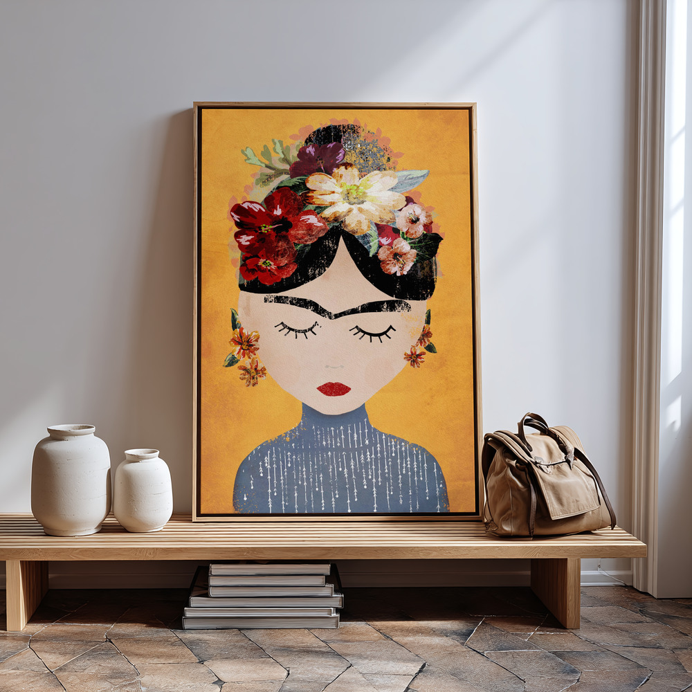 Canvas print - Frida (Yellow Version) in guest room