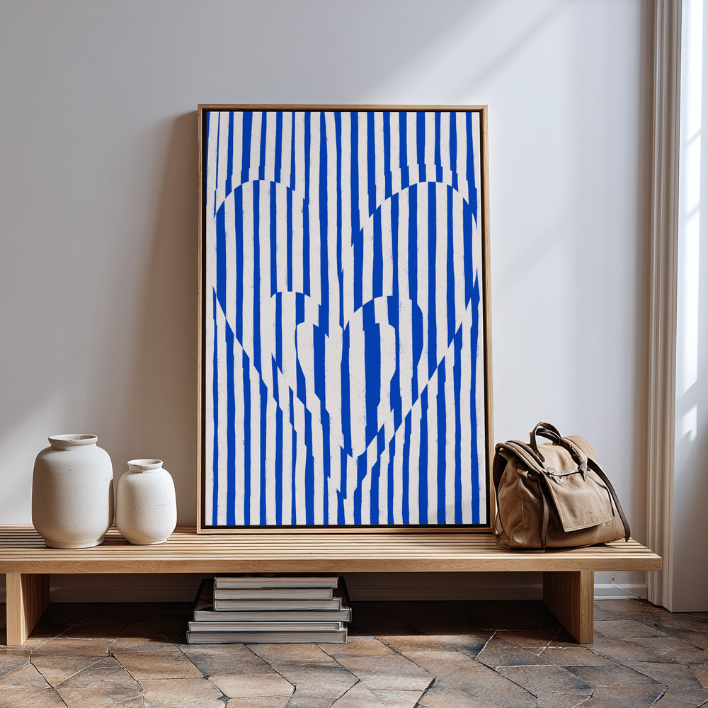 Canvas print - Hearts (Blue Version) in guest room