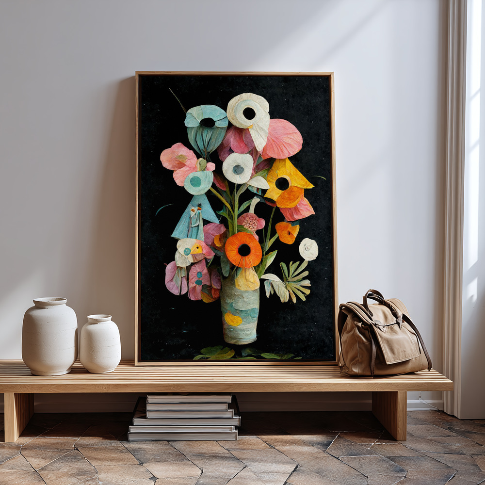 Canvas print - Les Fleurs in guest room