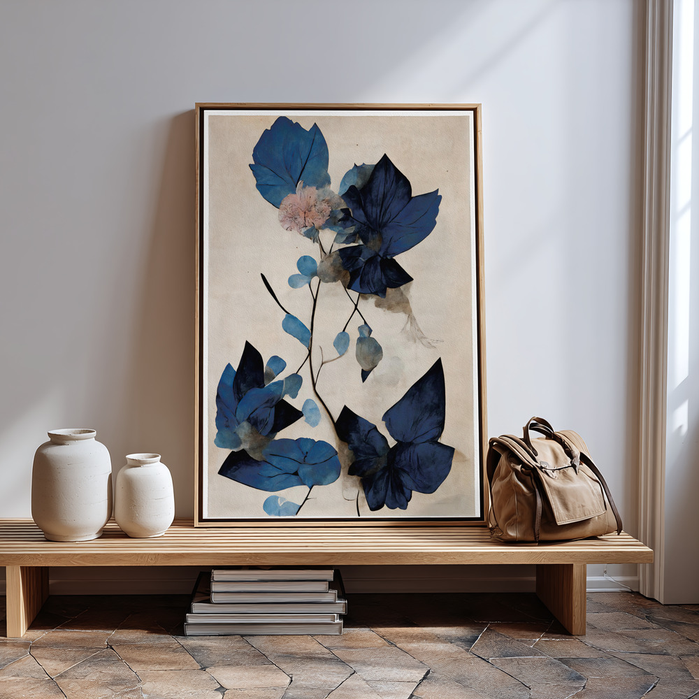 Obraz na płótnie - Blue Dry Flowers przy wejściu