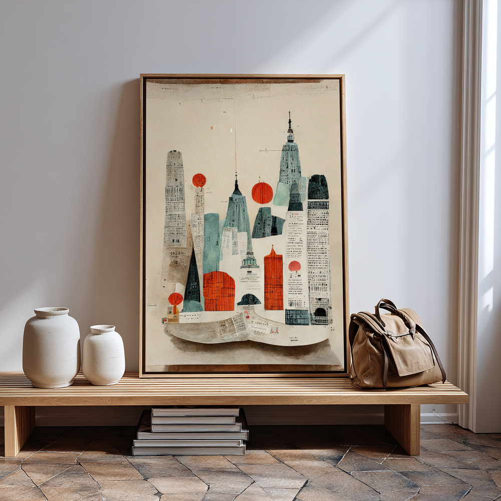 Canvas schilderi - The Paper City in guest room