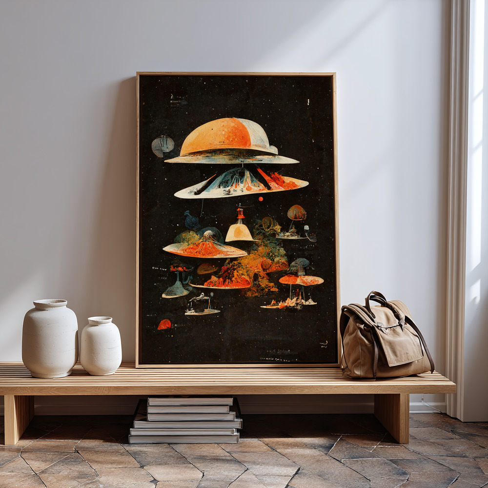 Canvas print - Flying Saucers in guest room
