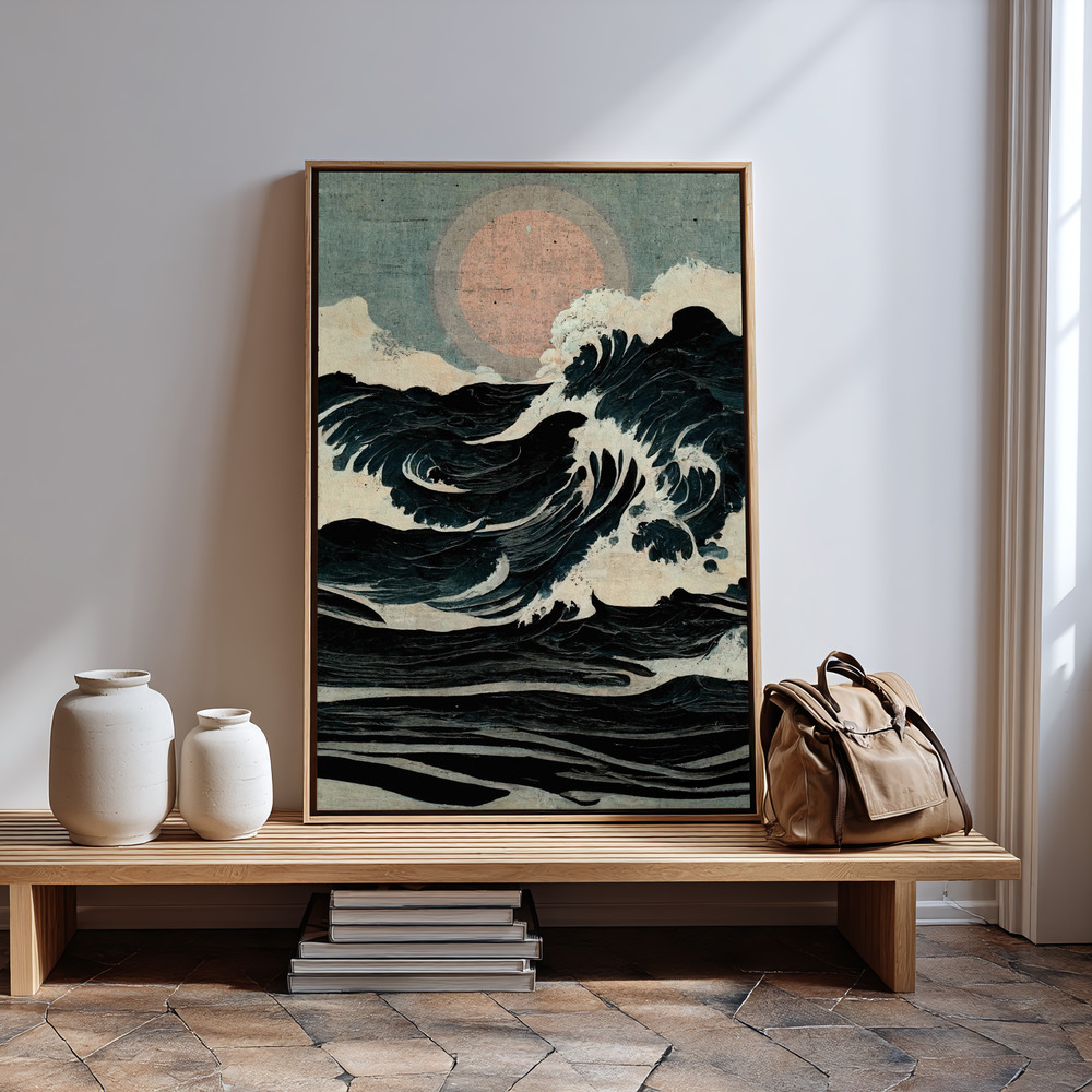 Canvas print - Wild Waves in guest room