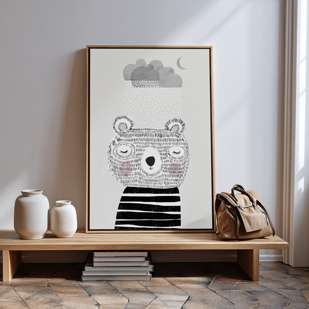 Canvas print - I Love Snow in guest room