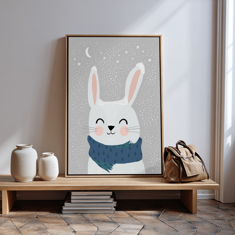 Canvas print - Snow Bunny in guest room
