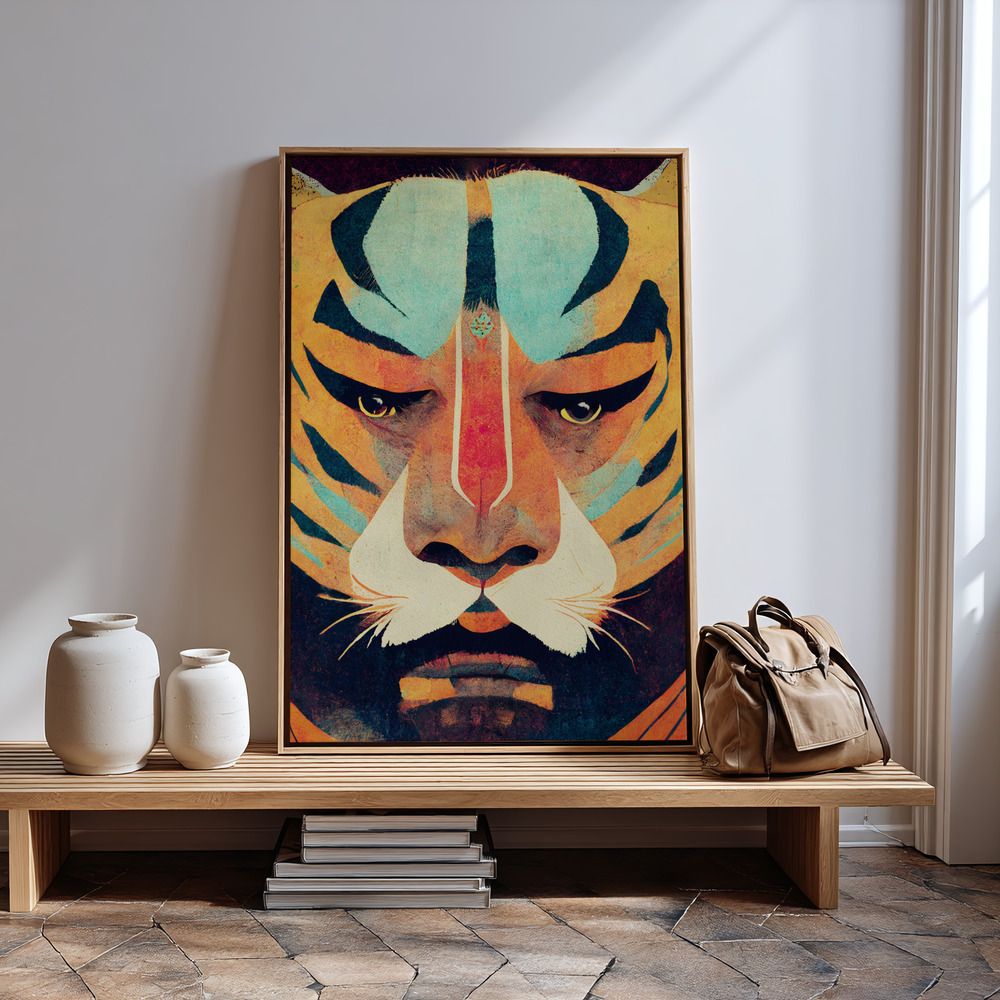 Canvas print - Strong Tiger in guest room