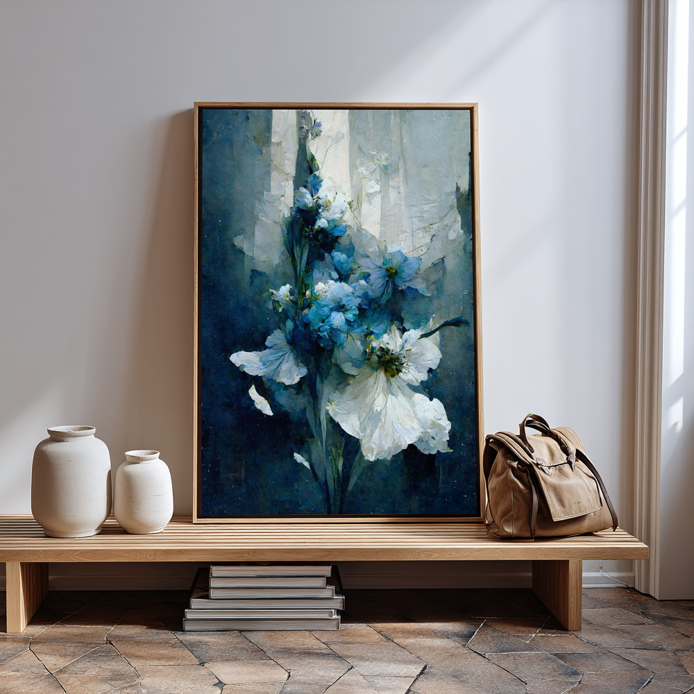 Stampe su tela - Blue Flower Bouquet in guest room