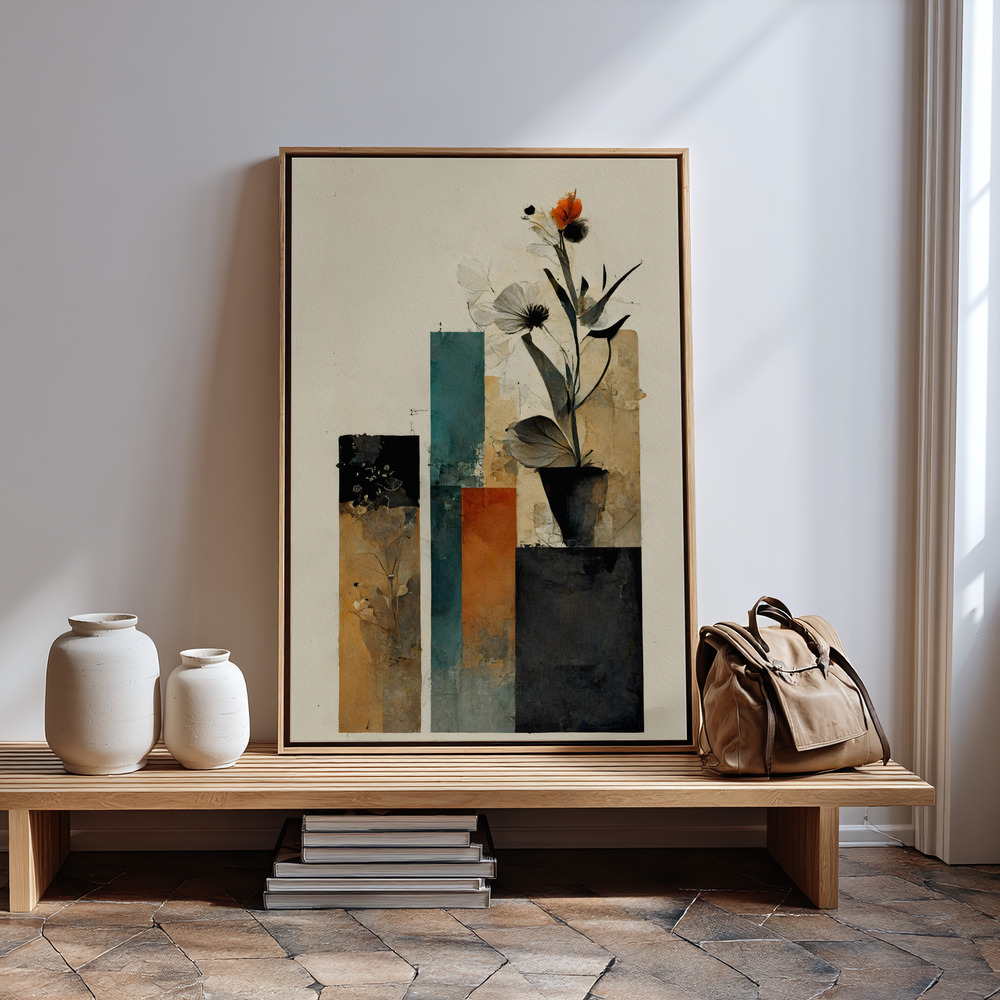 Lærred - Geometric Stillife in guest room