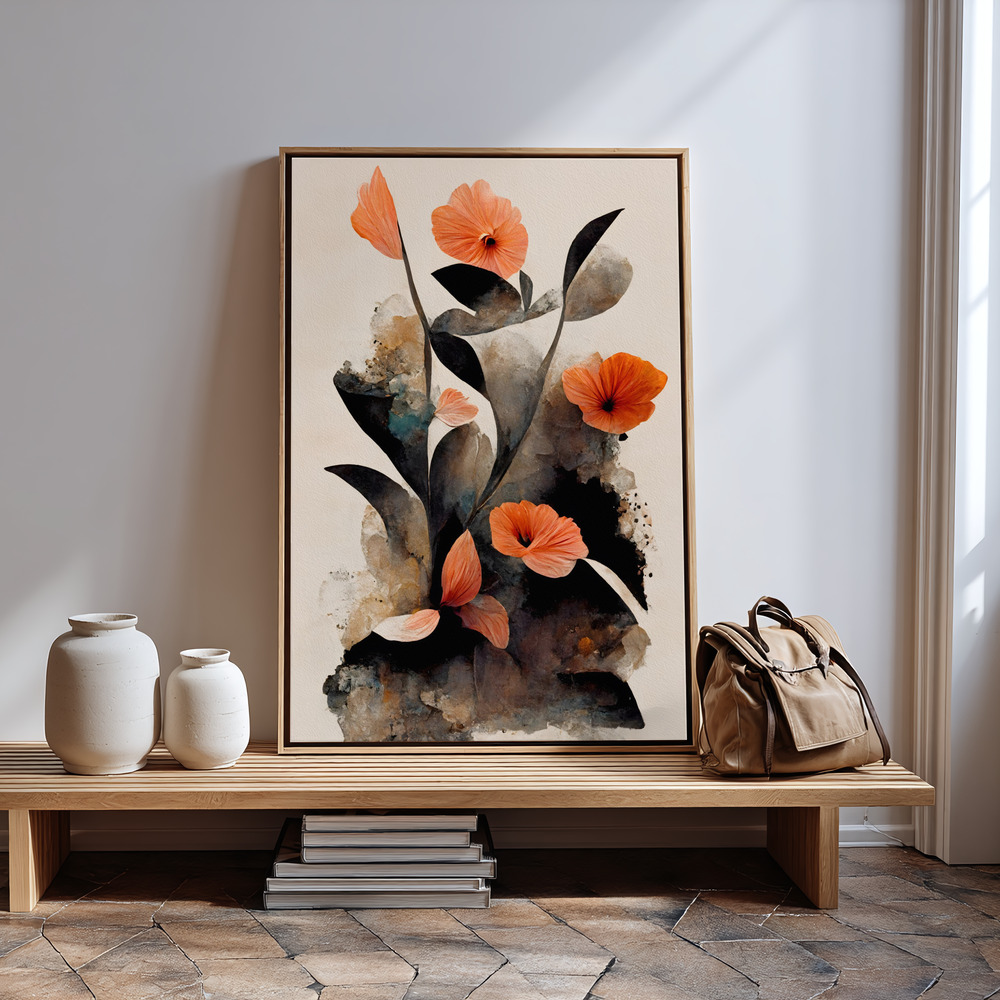 Canvas print - Coral Flowers in guest room