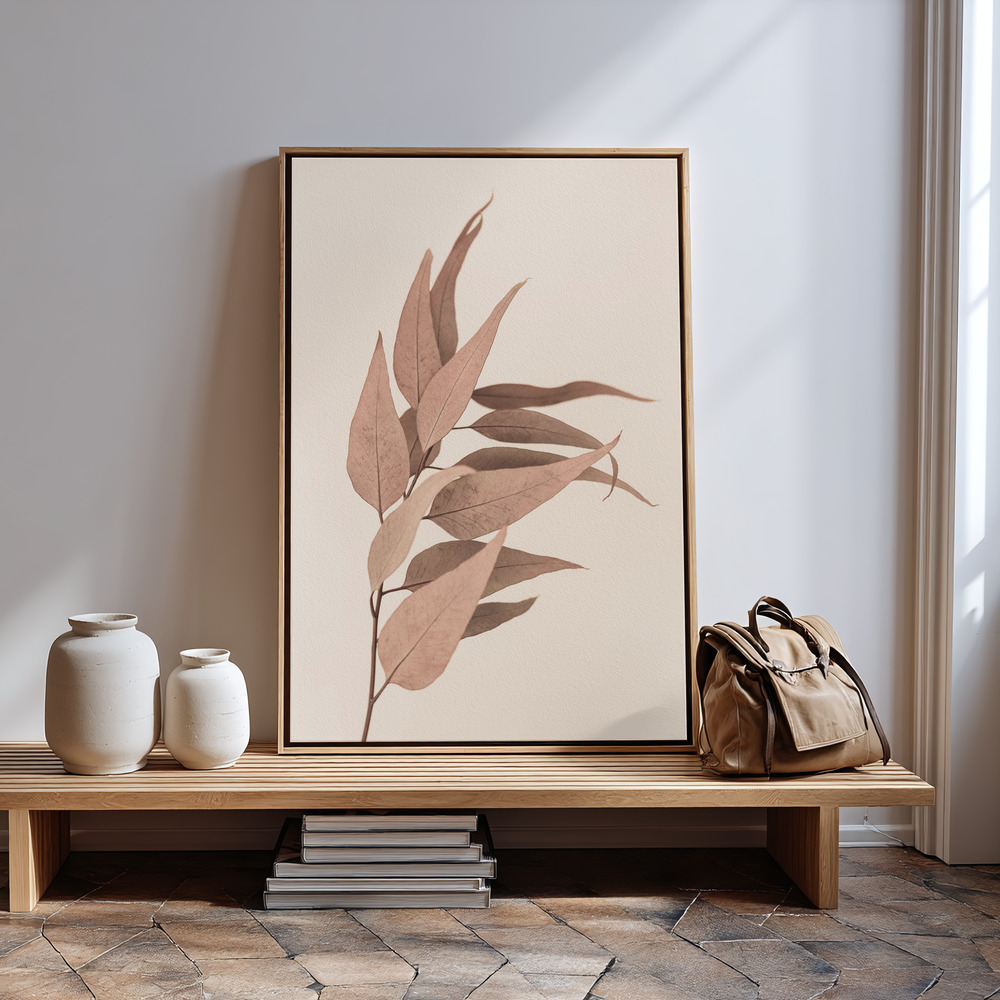 Canvas print - Dried Eucalyptus in guest room