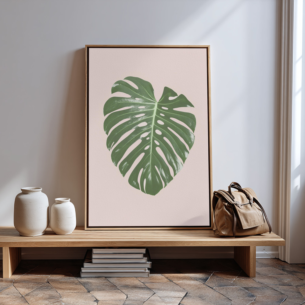Obraz na płótnie - Monstera Leaf Blush przy wejściu